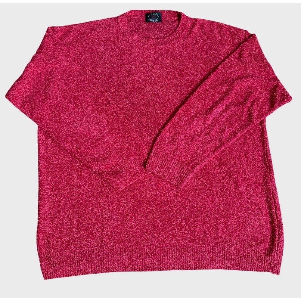 Luciano Barbera Mens Red Sweater Italy 2XL Classic Luxury‎ Preppy Cozy Casual